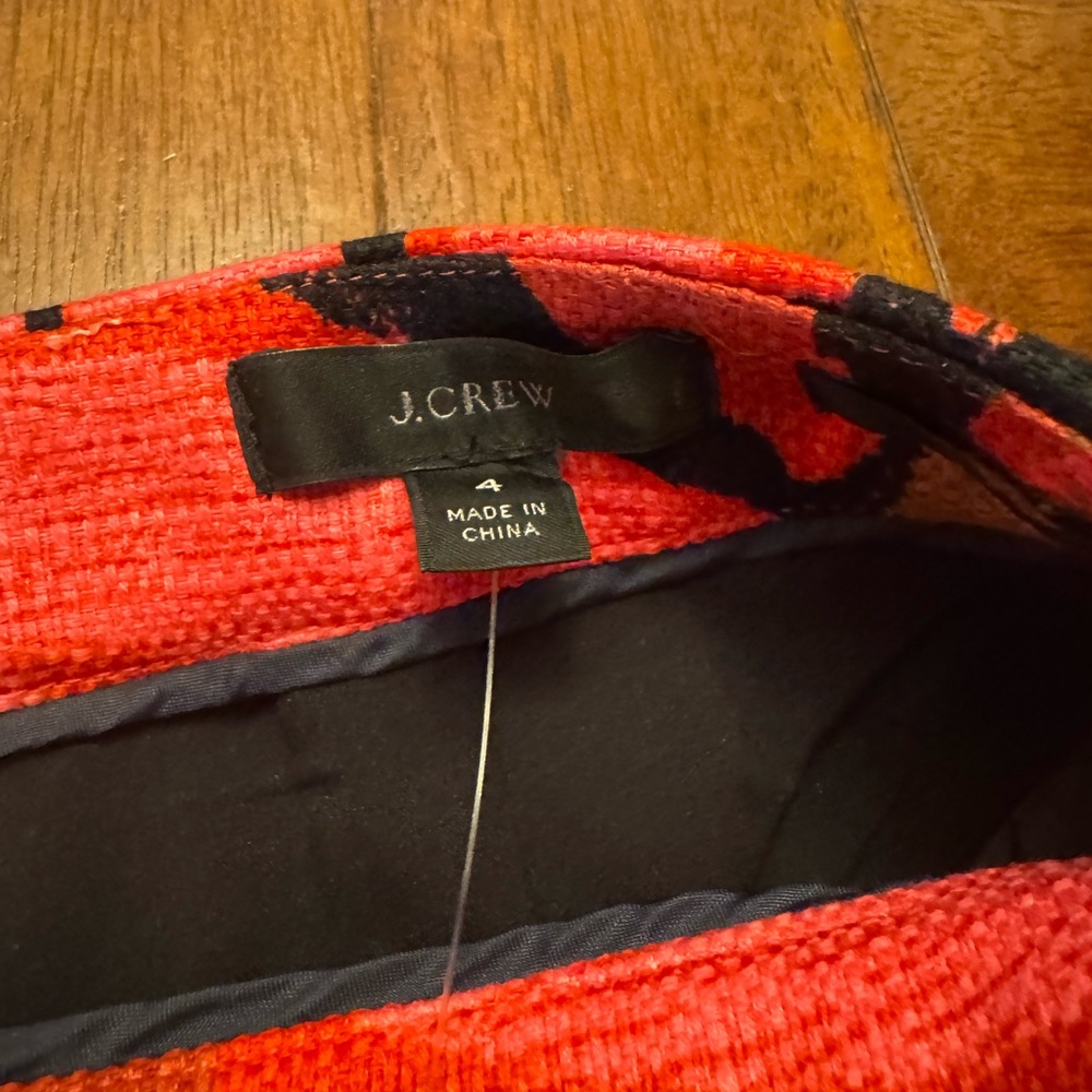 J.Crew Red and Black Textured Skirt